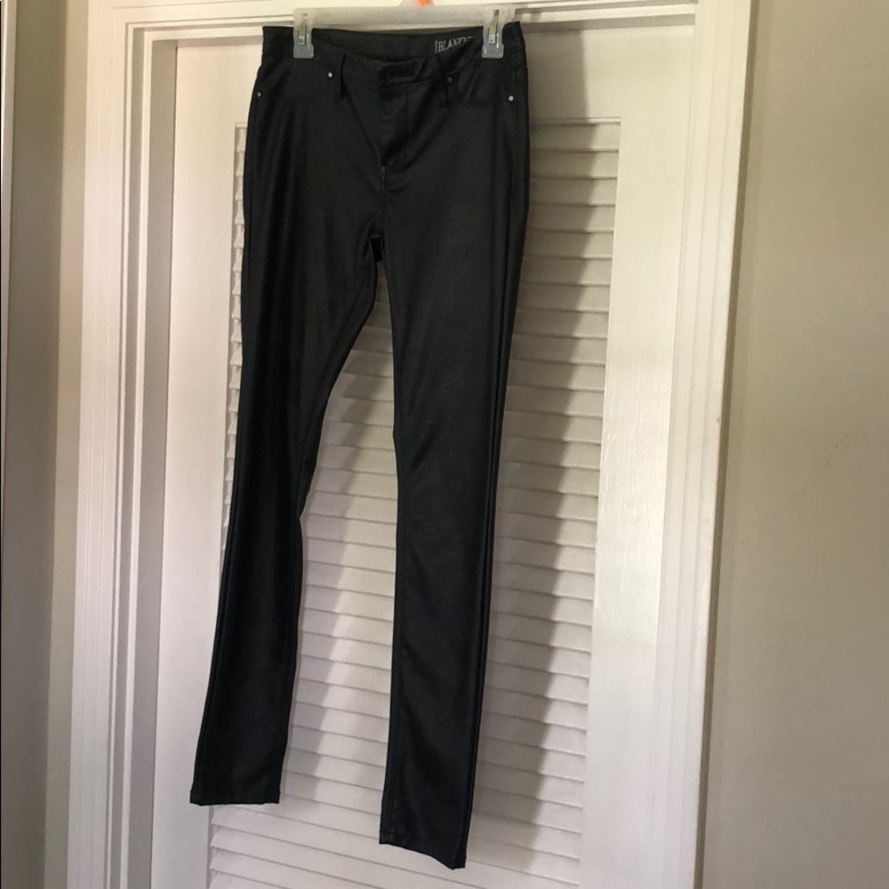 Faux leather black skinny pants